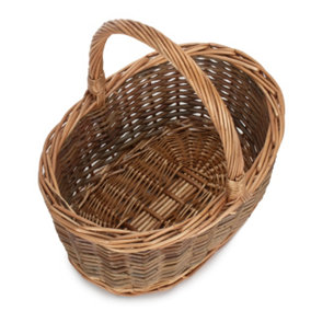 Medium Oval Unpeeled Willow Shopping Basket