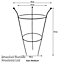 Medium Peony Frame Outdoor Heavy Duty Herbaceous Garden Plant Support Ring for Perennial Flowers Border Cage 63cm x 34cm (x3