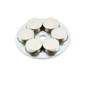 Medium Pole Limpet Magnet for Semi-Permanent Attachments - 50mm dia x 7mm thick x 6mm hole - 55kg Pull