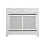 Medium Radiator Cover with Drawers and Rattan Panels in White
