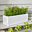 Medium Ribbed White Finish Fibre Clay Indoor Outdoor Garden Plant Pots Houseplant Flower Planter
