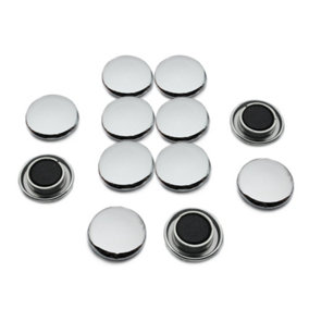 Medium Silver Planning Office Magnets for Fridge, Whiteboard, Noticeboard, Filing Cabinet - Pack of 12