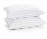 Medium Support Satin Stripe Pillow, Hypoallergenic, Comfy, Deep Fill Pillow Pair