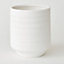 Medium White Terracotta Vase - Modern Vase for Fresh or Artificial Flower Stem Bouquet Arrangements - H21.5 x 18.5cm Diameter