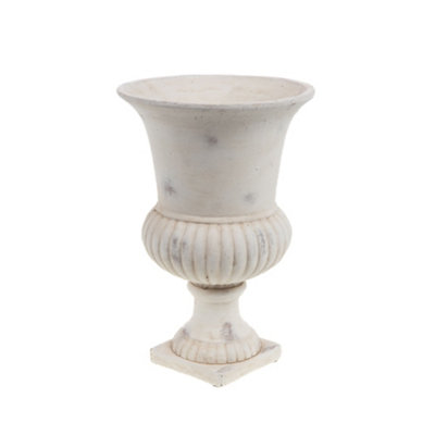 Medium White Urn Indoor Flower Pot Outdoor Garden Planter