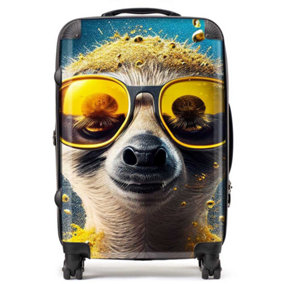 Meerkat With Golden Glasses Splashart Suitcase - Medium