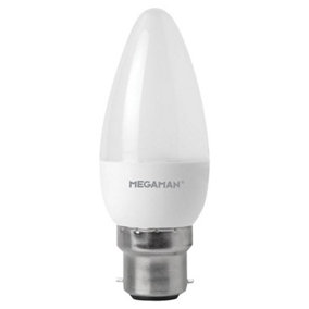 Megaman 143314E (MM06541-1) LED Candle Light Bulb Opal B22 BC 2800K Warm White - 4.9 Watt