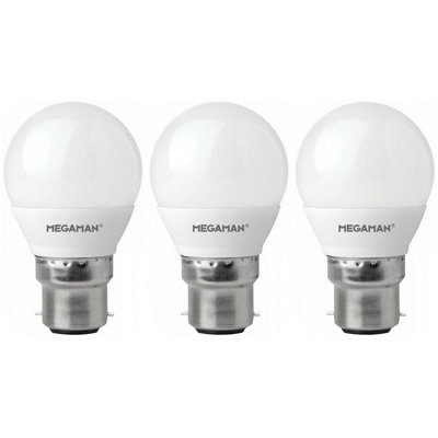 Megaman LED Golfball 2.9W B22 Warm White Opal (3 Pack)