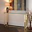 Megan Clear Glass Rectangular Console Table With Gold Legs