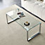 Megan Coffee Table Clear Glass Top Coffee Table for Living Room Centre Table Tea Table for Living Room Furniture Clear Glass