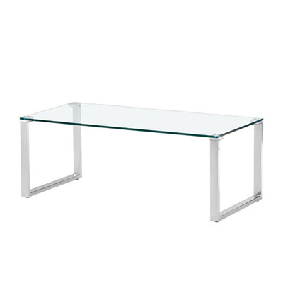 Megan Coffee Table Clear Glass Top Coffee Table for Living Room Centre Table Tea Table for Living Room Furniture Clear Glass