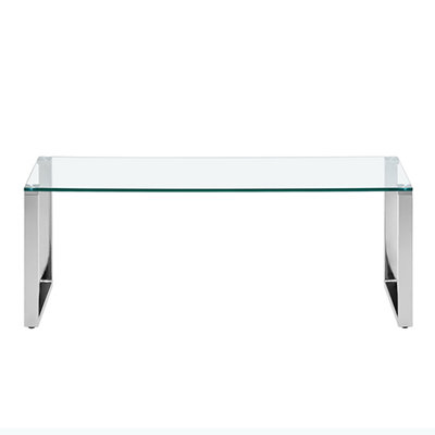 Megan Coffee Table Clear Glass Top Coffee Table for Living Room Centre Table Tea Table for Living Room Furniture Clear Glass