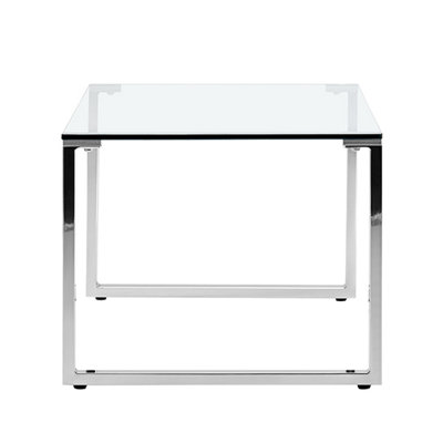 Megan Coffee Table Clear Glass Top Coffee Table for Living Room Centre Table Tea Table for Living Room Furniture Clear Glass
