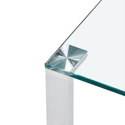 Megan Coffee Table Clear Glass Top Coffee Table for Living Room Centre Table Tea Table for Living Room Furniture Clear Glass