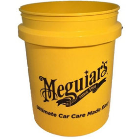 Meguiars Bucket 19L 5 Gallon Yellow Car Cleaning and Storage Bucket Tub RG203