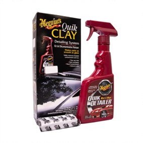 Meguiars Quick Clay Starter Kit 473ml Quik Detailer and 80g Clay Bar G1116EU