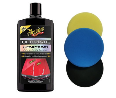 Meguiars Ultimate Compound With 125mm Draper Polishing Assortment Pads