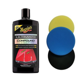 Meguiars Ultimate Compound With 125mm Draper Polishing Assortment Pads