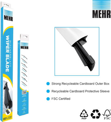 Mehr Wiper Blade Flat Front Kit Fits: Volvo XC60 2008-2018 - 2Pack (RH & LH) - 3