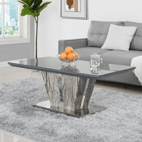 Melange Coffee Table High Gloss Coffee Table for Living Room Centre Table Tea Table Living Room Furniture Melange Marble Effect