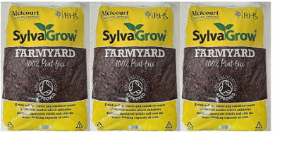 Melcourt Organic Farmyard Compost 50L Pack of 3