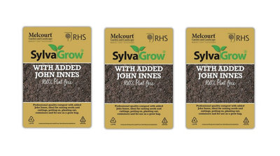 Melcourt Sylvagrow All Purpose Peat Free Compost with Added John Innes 40L Pack of 3