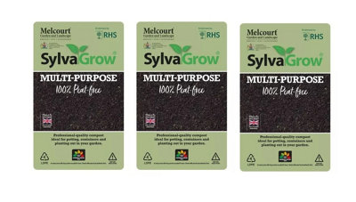 Melcourt Sylvagrow Multipurpose Peat Free Compost Soil 40L  Pack of 3