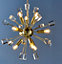 Meldon Satin Brass with Clear K5 Crystal Glass Decorative 9 Light Ceiling Pendant
