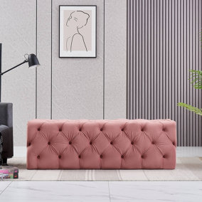 Melia Velvet Ottoman Bench Large Single, Pink