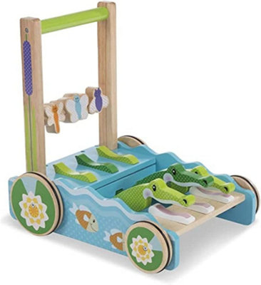 Melissa & Doug Chomp & Clack Alligator Baby Walker, Easy Grip Wooden ...