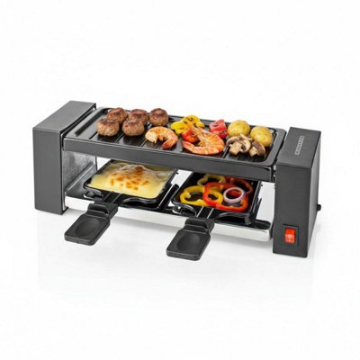 MELISSA Mini Raclette Grill Set for 2 People, 23x10cm Removable Grill ...