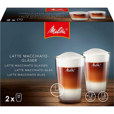 Melitta 6761118 Double-Walled Latte Macchiato Glass, Pack of 2 300ml
