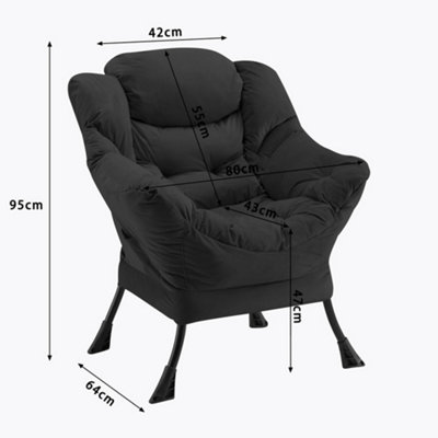 Mellow Lazy Chair Black Velvet