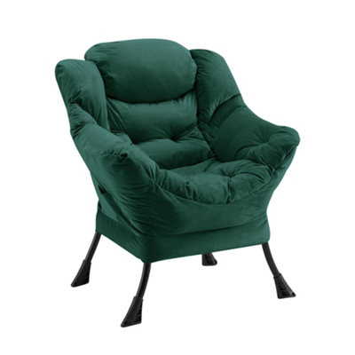 B&q green velvet discount chair