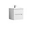 Mellow Wall Hung Handleless 2 Drawer Vanity Basin Unit with Polymarble Basin - 600mm - Satin White - Balterley