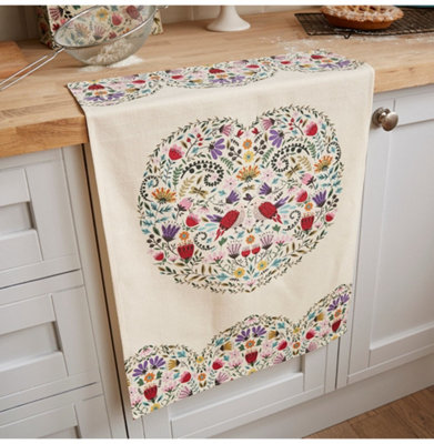 Melody Graphic Print 100% Cotton Tea Towel
