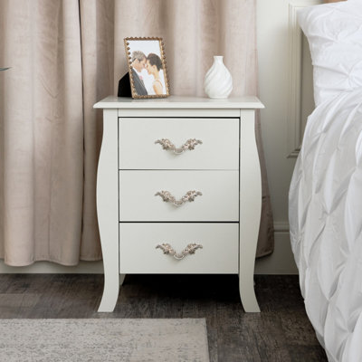 Melody Maison 3 Drawer Bedside Table - Elizabeth Ivory Range