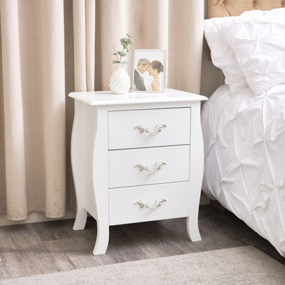 Melody Maison 3 Drawer Bedside Table - Elizabeth White Range