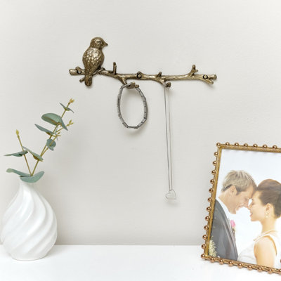 Melody Maison Antique Gold Bird Tree Branch Wall Hook