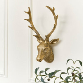 Melody Maison Antique Gold Metal Stag Head