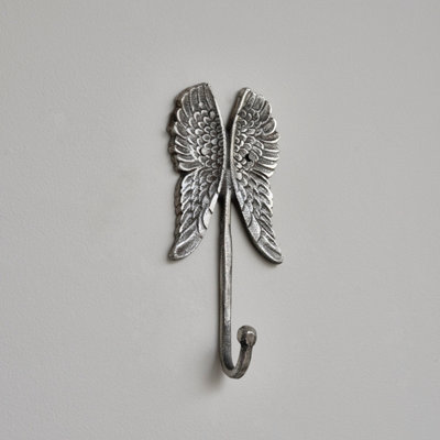 Melody Maison Antique Silver Angel Wings Wall Hook