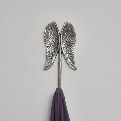 Melody Maison Antique Silver Angel Wings Wall Hook