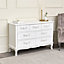 Melody Maison Antique White 7 Drawer Chest of Drawers - Pays Blanc Range