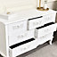 Melody Maison Antique White 7 Drawer Chest of Drawers - Pays Blanc Range