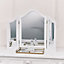 Melody Maison Antique White Triple Dressing Table Mirror - Pays Blanc Range