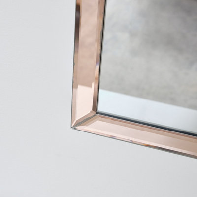 Melody Maison Arched Pink Glass Art Deco Wall Mirror 60cm x 101cm