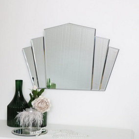 Melody Maison Art Deco Fan Frameless Wall Mirror 40cm x 60cm
