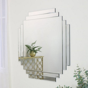Melody Maison Art Deco Frameless Wall Mirror 85cm x 85cm