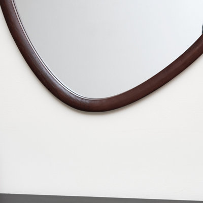 Melody Maison Asymmetrical Wooden Pebble Wall Mirror 60cm x 60cm