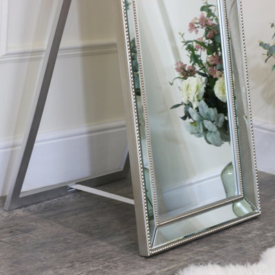 Melody Maison Bevelled Freestanding Beaded Cheval Mirror 56cm x 168cm